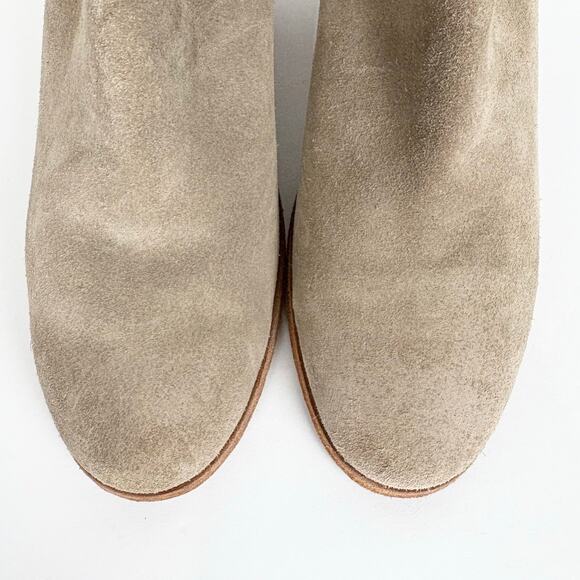 Frye Naomi Pickstitch Booties Ash Soft Oiled Italian Suede Back Zip Size 7.5 - Picture 4 of 9